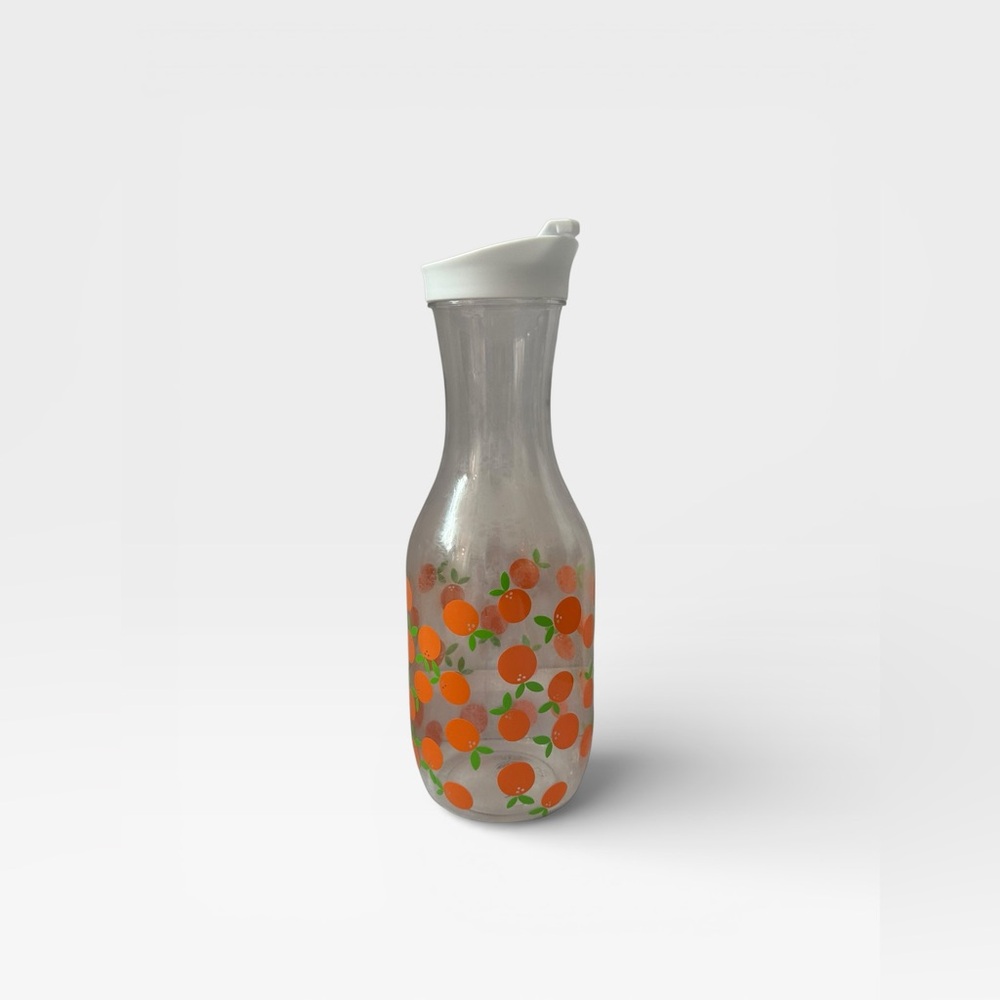 Clear Orange Design Juice Container